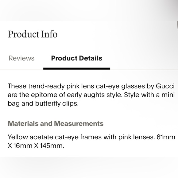 ⚡️GUCCI Yellow Cat-Eye Sunglasses, NWT! Fancy, retro inspired look $595 Retail 💛 - Picture 5 of 16